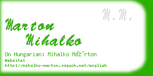 marton mihalko business card